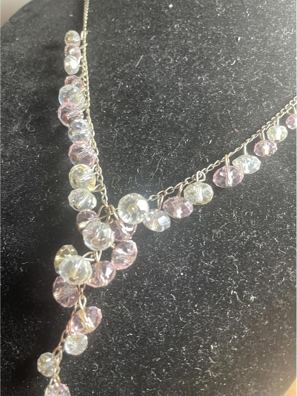 Vintage Dangling Crystal Y Shaped Necklace